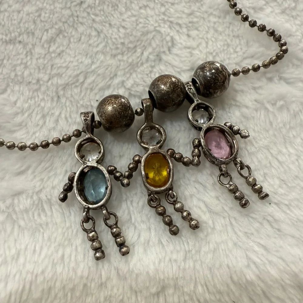 925 Sterling Silver Mother's Necklace Family Charm Birthstones